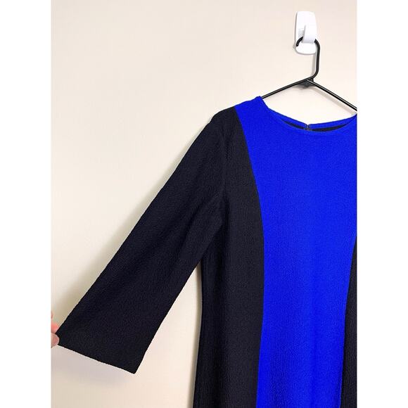 St. John Collection Black Blue 2 Piece Jacket Dress Set Santana Knit Size 12 14 - Picture 5 of 13